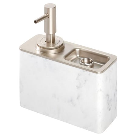 Dakota White Plastic/Steel Soap Pump